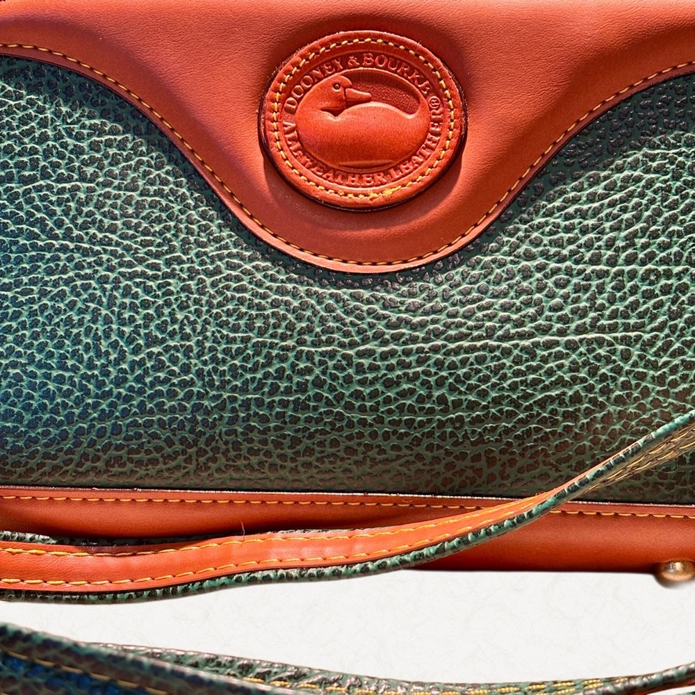 Vintage Dooney & Bourke AWL Hunter Green Duck Shoulder Bag Suede Lined - Picture 7 of 11
